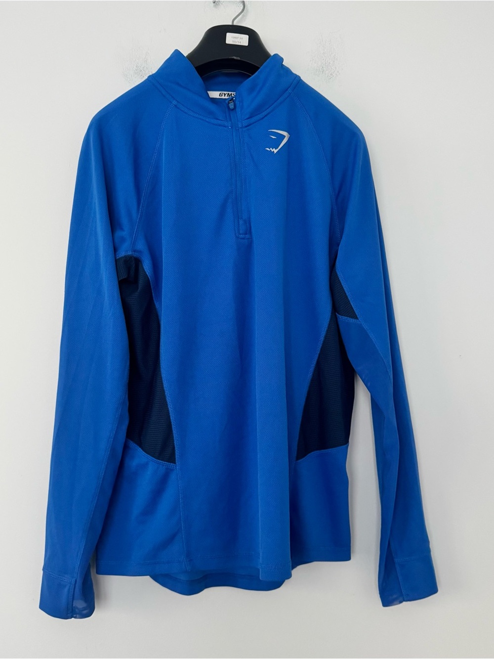 Gymshark 1/4 Zip Pullover Mens S Royal Blue Mesh Panel Workout Top Gym Active